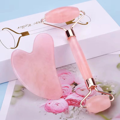 Appareil de massage facial et rouleau en pierre double face pour les soins de la peau